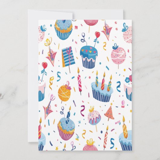 Gepersonaliseerde Pet Cat verjaardagsuitnodiging Kaart (Achterkant)