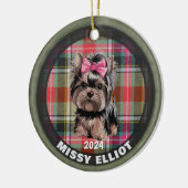 Gepersonaliseerde Pet Ceramic Circle Xmas Tree Orn Keramisch Ornament (Links)