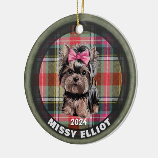 Gepersonaliseerde Pet Ceramic Circle Xmas Tree Orn Keramisch Ornament (Links)