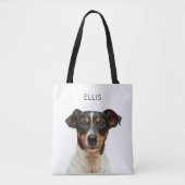 Gepersonaliseerde Pet Dog Foto Naam van uw Afbeeld Tote Bag (Voorkant)
