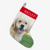 Gepersonaliseerde Pet Dog Fotonaam Kerstmis Kous Kleine Kerstsok (Voorkant (Hangend))