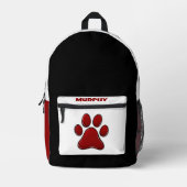 Gepersonaliseerde Pet Dog Paw Print Bedrukte Rugzak (Voorkant)