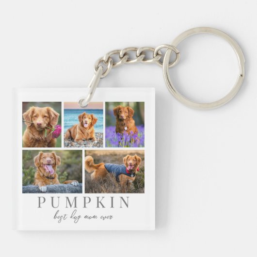 Gepersonaliseerde Pet Dog Photo Keepsake Sleutelhanger (Achterkant)