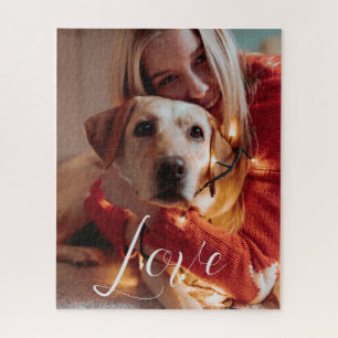 Gepersonaliseerde Pet Dog Photo Script Legpuzzel