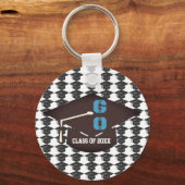Gepersonaliseerde Pet- en Gongtekst Blauwe tekst v Sleutelhanger (Voorkant)