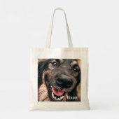 Gepersonaliseerde Pet Foto Hond Kat Naam Tote Bag (Achterkant)