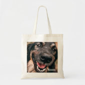 Gepersonaliseerde Pet Foto Hond Kat Naam Tote Bag (Voorkant)