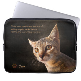 Gepersonaliseerde Pet Foto Kat Hond Custom Sjabloo Laptop Sleeve