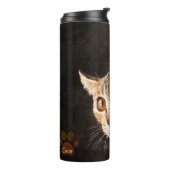 Gepersonaliseerde Pet Foto Kitten Kat Hond Sjabloo Thermosbeker (Gedraaid links)