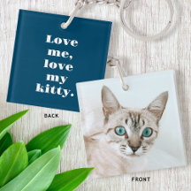Gepersonaliseerde Pet Foto Kitty Cat Lover Indigo 