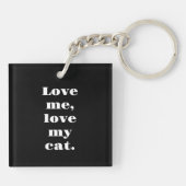 Gepersonaliseerde Pet Foto Kitty Cat Lover Zwart W Sleutelhanger (Achterkant)