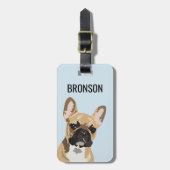 Gepersonaliseerde Pet French Bulldog | Franchie Bagagelabel (Voorkant verticaal)