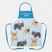 Gepersonaliseerde Pet Groomer Blue French Bulldog Schort (Voorkant)