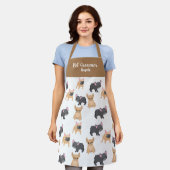 Gepersonaliseerde Pet Groomer Tan French Bulldog Schort (Gedragen)