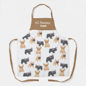 Gepersonaliseerde Pet Groomer Tan French Bulldog Schort (Voorkant)