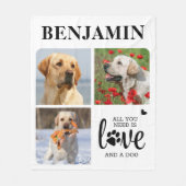 Gepersonaliseerde Pet Hondenliefhebber Custom 3 Ph Fleece Deken (Voorkant)
