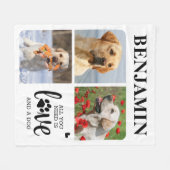 Gepersonaliseerde Pet Hondenliefhebber Custom 3 Ph Fleece Deken (Voorkant (Horizontaal))