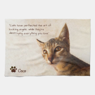 Gepersonaliseerde Pet Kitten Kat Hond Foto Sjabloo Theedoek