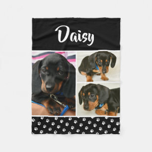 Gepersonaliseerde Pet Lover Foto Collage Pawprint Fleece Deken
