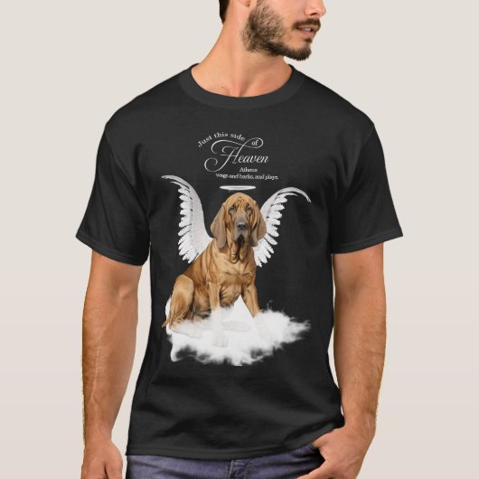 Gepersonaliseerde Pet Memorial Bloedhond Hond T-shirt (Voorkant)