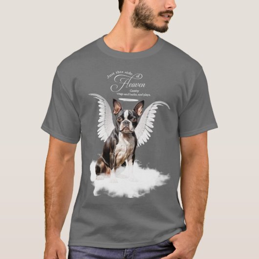 Gepersonaliseerde Pet Memorial Boston Terrier Dog T-shirt (Voorkant)