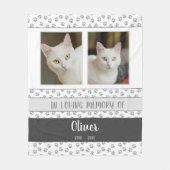 Gepersonaliseerde Pet Memorial Deken Grijze Poot P (Voorkant)