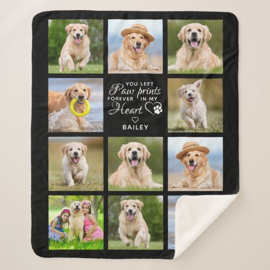 Gepersonaliseerde Pet Memorial Gift Pet Loss Keepo Sherpa Deken (Voorkant)