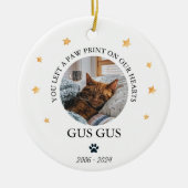 Gepersonaliseerde Pet Memorial Kerstfoto Keramisch Ornament (Voorkant)