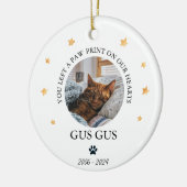 Gepersonaliseerde Pet Memorial Kerstfoto Keramisch Ornament (Links)