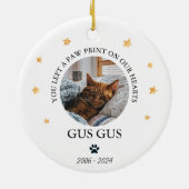 Gepersonaliseerde Pet Memorial Kerstfoto Keramisch Ornament (Achterkant)
