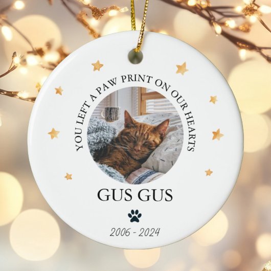 Gepersonaliseerde Pet Memorial Kerstfoto Keramisch Ornament