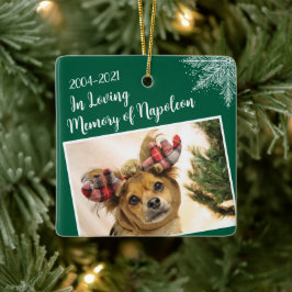 Gepersonaliseerde Pet Memorial Kerstfoto Keramisch Ornament