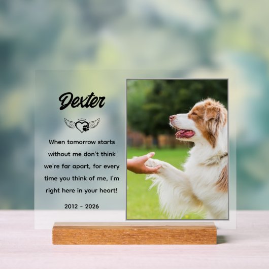 Gepersonaliseerde Pet Memorial Plaque Acryl Bord (Neutraal)