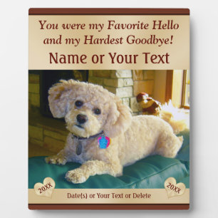 Gepersonaliseerde Pet Memorial Plaques met PHOTO Fotoplaat