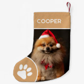 Gepersonaliseerde Pet Naam & Foto Eenvoudig Kleine Kerstsok (Achterkant)