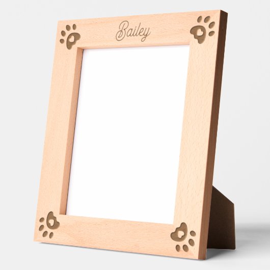 Gepersonaliseerde Pet Naam Hond Harten Poot Prints Gegraveerde Lijstjes (Links)