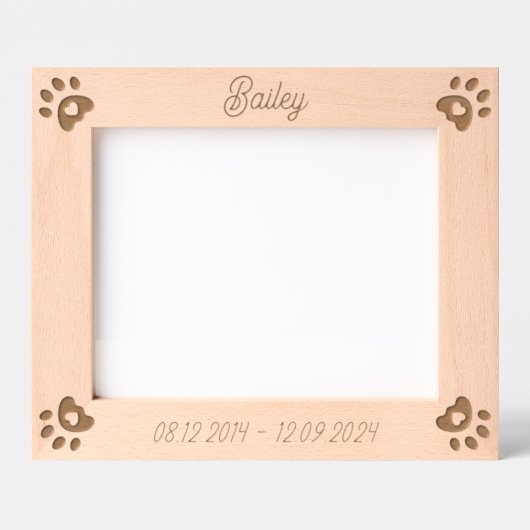 Gepersonaliseerde Pet Naam Hond Harten Poot Prints Gegraveerde Lijstjes (Voorkant)