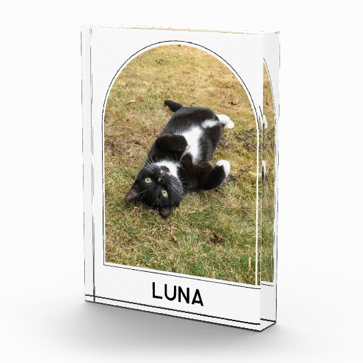 Gepersonaliseerde Pet Naam Modern Arch Fotoblokken (Rechts)