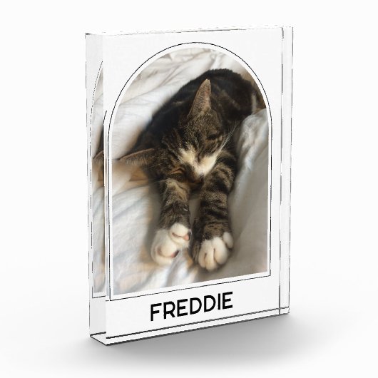 Gepersonaliseerde Pet Naam Modern Arch Fotoblokken (Links)