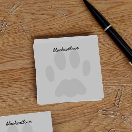 Gepersonaliseerde Pet Paw Print Grey Post it Notes
