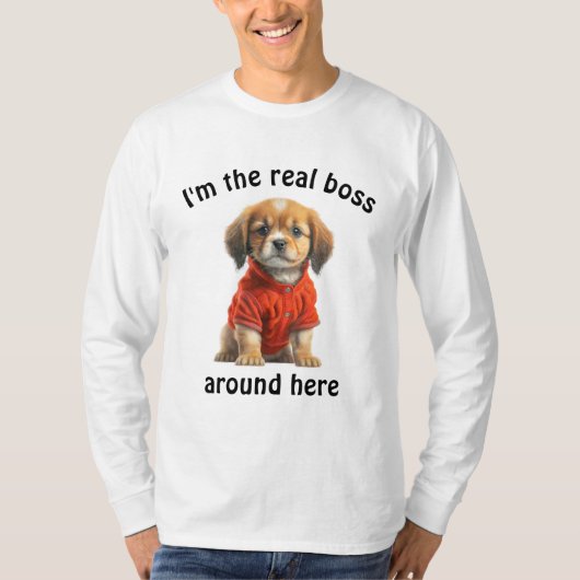 Gepersonaliseerde Pet Photo Boss Dog T-shirt (Voorkant)