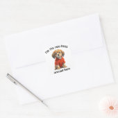 Gepersonaliseerde Pet Photo Boss Dog Vierkante Sticker (Envelop)