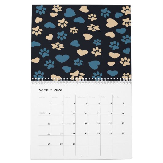 Gepersonaliseerde Pet Photo Calendar Kalender (Mar 2026)