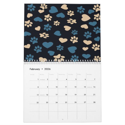 Gepersonaliseerde Pet Photo Calendar Kalender (Feb 2026)