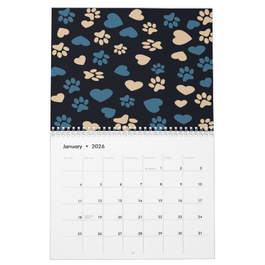 Gepersonaliseerde Pet Photo Calendar Kalender (Jan 2026)