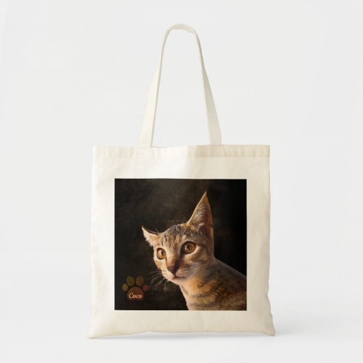 Gepersonaliseerde Pet Photo Cat Dog Keepsake Sjabl Tote Bag (Voorkant)