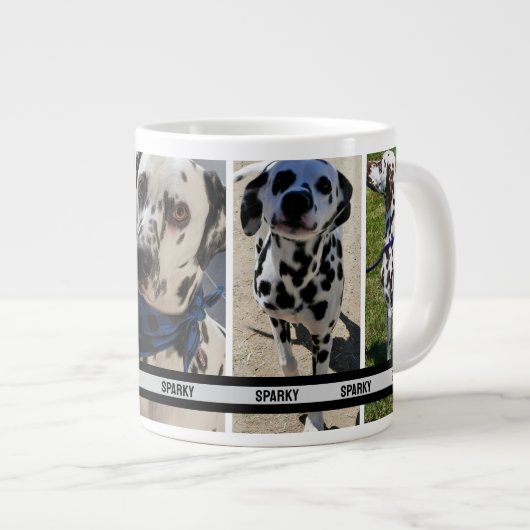 Gepersonaliseerde Pet Photo Collage Mobiele Telefo Grote Koffiekop (Voorkant rechts)