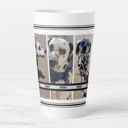 Gepersonaliseerde Pet Photo Collage Mobiele Telefo Latte Mok (Voorkant)