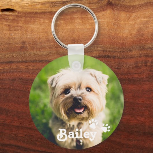 Gepersonaliseerde Pet Photo Dog Paws Sleutelhanger (Voorkant)