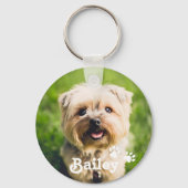 Gepersonaliseerde Pet Photo Dog Paws Sleutelhanger (Achterkant)